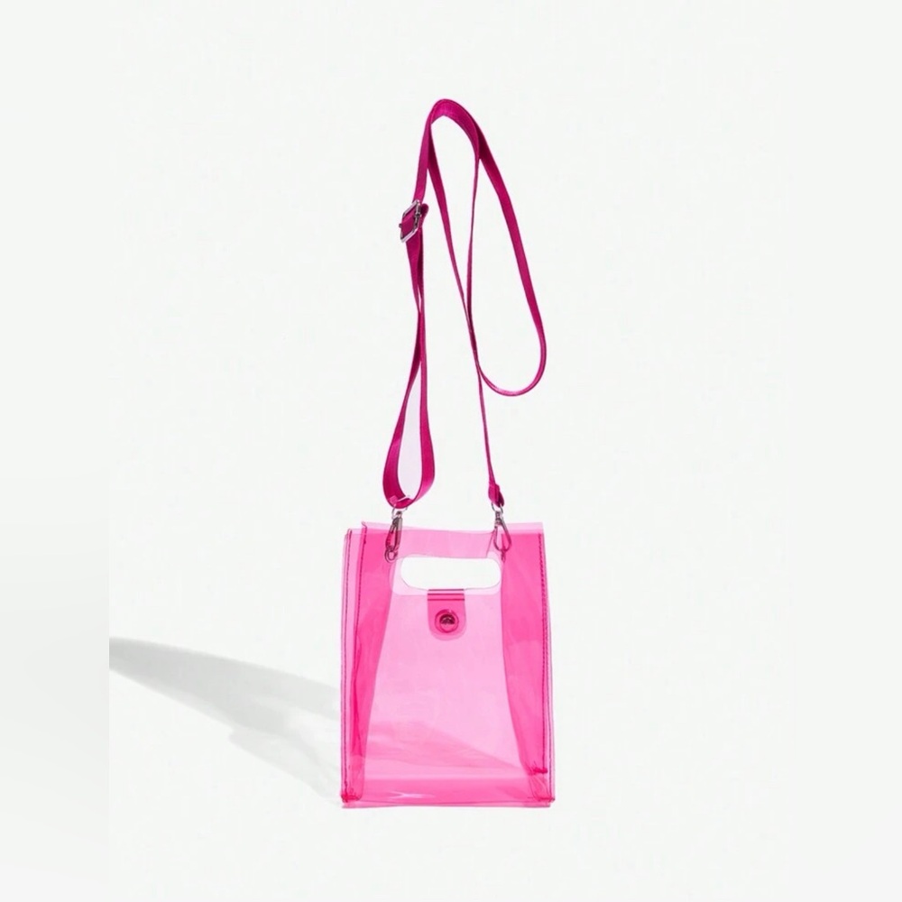Women's Pink Clear Crossbody Bag